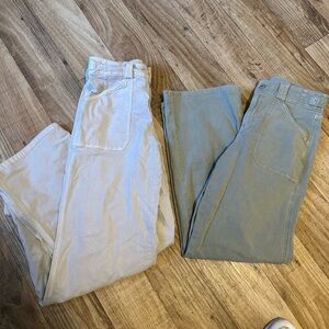 American Eagle Outfitters Beige and Olive Pants